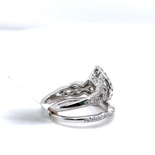 14k White Gold 1.50CT Neil Lane Diamond Cluster Ring Set, 6.3g, Size 5, S107366