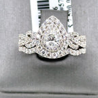 14k White Gold 1.50CT Neil Lane Diamond Cluster Ring Set, 6.3g, Size 5, S107366