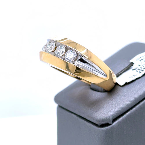 14k Yellow Gold 1.75 CT Diamond Men's Wedding Band, 11.8 g S