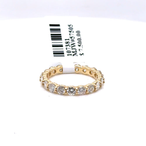 14k Yellow Gold 2.00CT Diamond Ladies Eternity Band, 2.0g, Size5.75