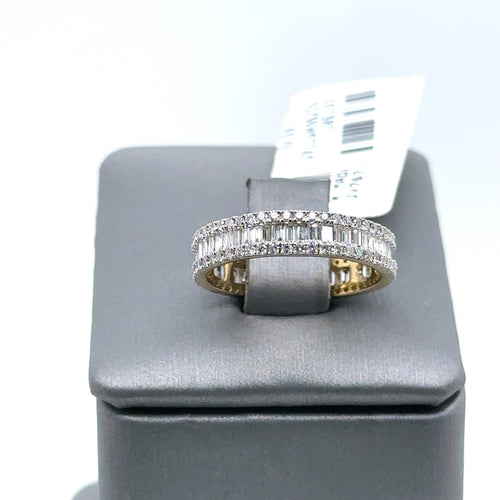 14k Yellow Gold 1.50CT Diamond Eternity Baguette Band, 2.5g, Size 6
