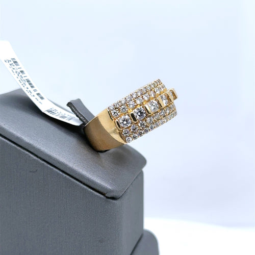 14k Yellow Gold 2.75CT Diamond Round Cut Band, 10.6gm, Size 10.25