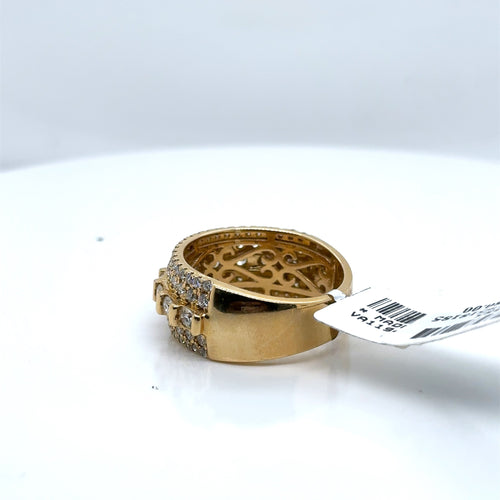 14k Yellow Gold 2.75CT Diamond Round Cut Band, 10.6gm, Size 10.25