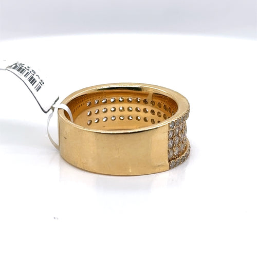 14k Yellow Gold 2.50CT Diamond Men's Wedding Band, 12.4g, Size 10.5