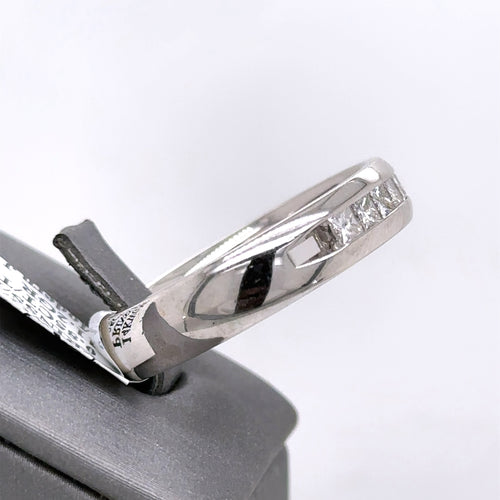 14k White Gold 0.85CT Diamond Men's Wedding Band, 11.2g, Size 13