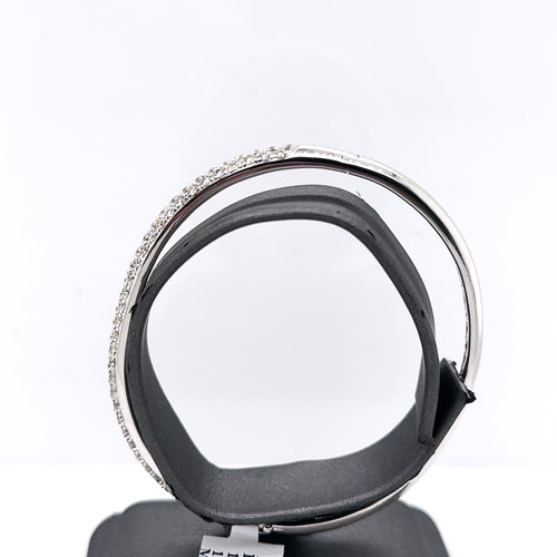 18K White Gold 1.51 Ct Diamond Bangle Bracelet, 13.8G