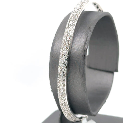 18K White Gold 1.51 Ct Diamond Bangle Bracelet, 13.8G