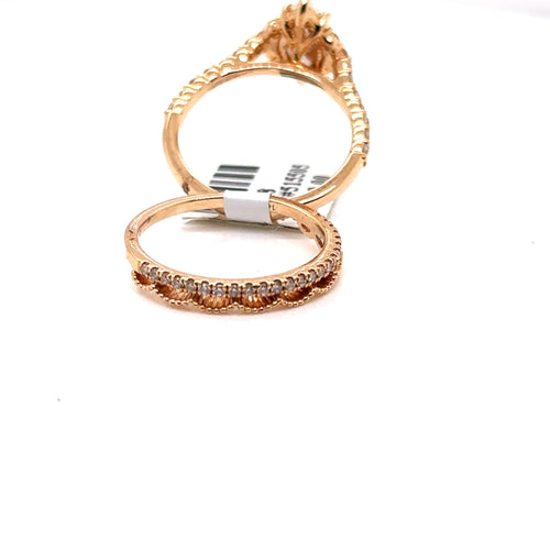 14K Rose Gold 1.50 CT Marquise Cut Diamond Engagement Ring Set, 4.1gm S106548