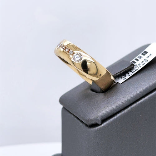 14k Yellow Gold Channel Setting 1.50 CT Diamond Band, 7.3g, Size 8.75