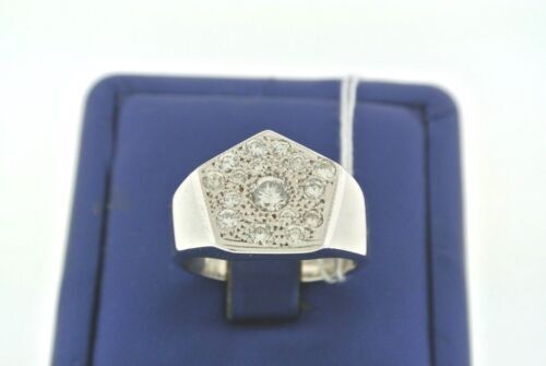18k White Gold 1.00CT Diamond Pave Settings Men's Ring, 12.9gm, size 9.25,S13533
