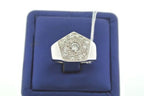 18k White Gold 1.00CT Diamond Pave Settings Men's Ring, 12.9gm, size 9.25,S13533
