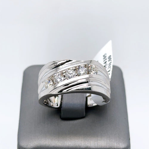 14k White Gold 1.00CT Diamond Men's Wedding Band, 7.9g, Size 10.25