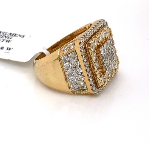14k Yellow Gold 4.50 CT Diamond Men's Ring, 14.4g, Size 10