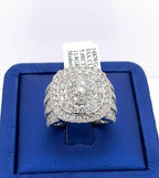 14k White Gold 5.00 CT Diamond Cluster Ladies Ring, 11.8g, Size 8