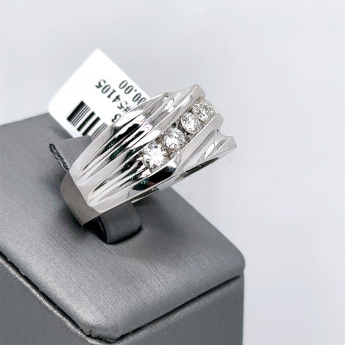 14k White Gold 1.00CT Diamond Men's Wedding Band, 7.9g, Size 10.25