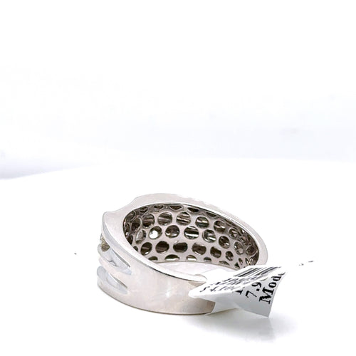 14k White Gold 1.00CT Diamond Men's Wedding Band, 7.9g, Size 10.25