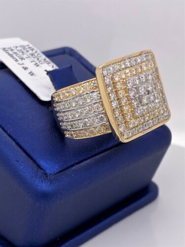 14k Yellow Gold 5.25 CT Diamond Men's Ring, 18.6g, Size 10.5