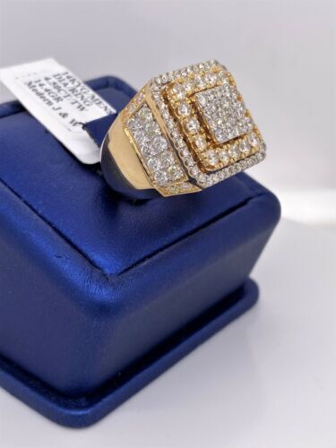 14k Yellow Gold 4.50 CT Diamond Men's Ring, 14.4g, Size 10