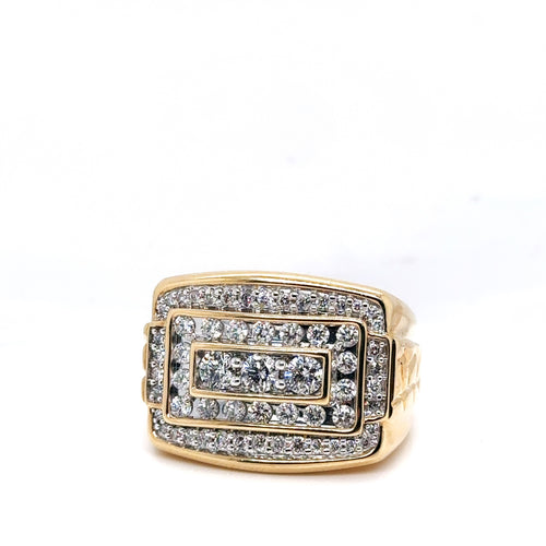 10k Yellow Gold 2.00 CT Diamond Men's Wedding Band, 11.6g, Size 10