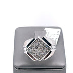 14k White Gold 1.00CT Diamond Men's Wedding Band,  13.7g, Size 8.25