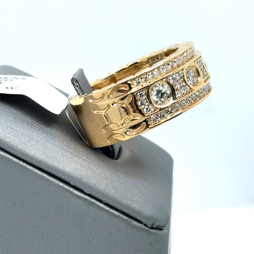 14k Yellow Gold 2.50 CT Diamond Men's Wedding Band, 18.8g, Size 10.5, S107148