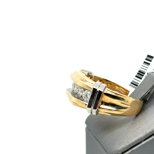 14k Yellow Gold 1.25 CT Diamond Men's Wedding Band, 11.8g, Size 10.75
