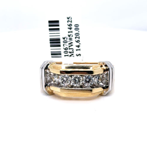 14k Yellow Gold 1.25 CT Diamond Men's Wedding Band, 11.8g, Size 10.75