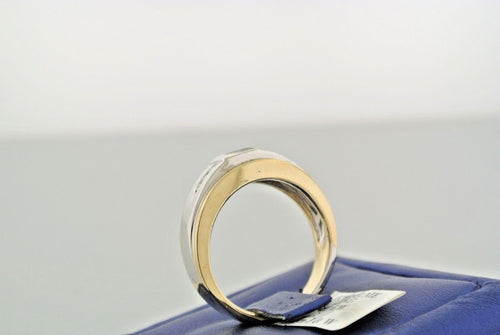 14k Two Tone Gold 0.40 CT Diamond Cluster Men's Band, 10.6gm, Size 11, S101435