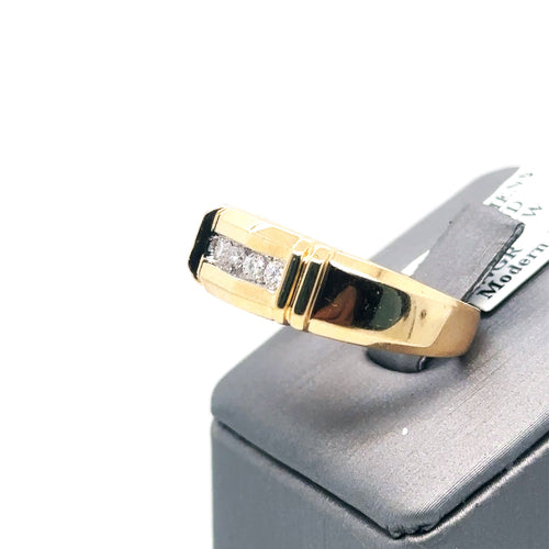 14k Yellow Gold 0.35 CT Diamond Men's Wedding Band, 4.4g, Size 10.75