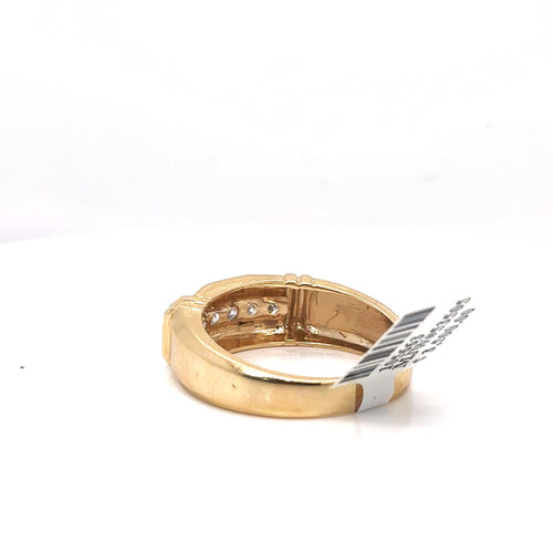 14k Yellow Gold 0.35 CT Diamond Men's Wedding Band, 4.4g, Size 10.75