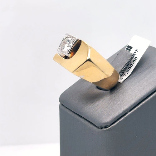 14k Yellow Gold 0.75 CT Diamond Men's Wedding Band, 9.3g, Size 7.75