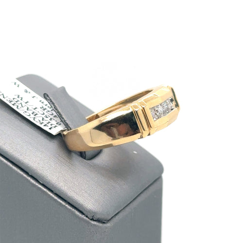 14k Yellow Gold 0.35 CT Diamond Men's Wedding Band, 4.4g, Size 10.75