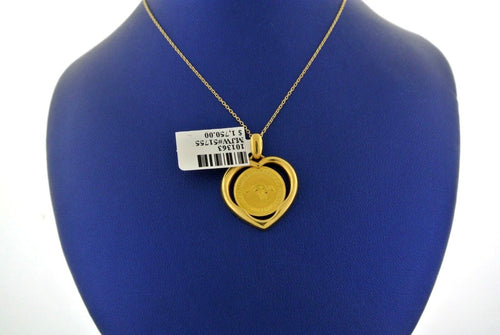 18k Yellow Gold Australian Nugget Heart Pendant, 1/20oz, 5.3gm