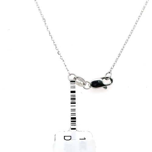 14k White Gold 0.50 CT Diamond Love Knot Necklace, 2.2gm, 16"