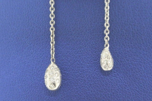 14K WHITE GOLD 1.50 CT DIAMONDS DANGLING PENDANT NECKLACE, 13.5GM, S13160