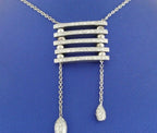 14K WHITE GOLD 1.50 CT DIAMONDS DANGLING PENDANT NECKLACE, 13.5GM, S13160