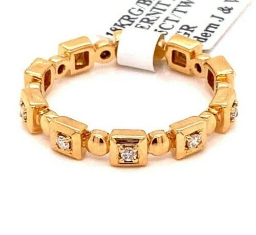 18k Rose Gold 0.35 CT Diamond Eternity Band, 3.9gm, Size 7.25, S100909