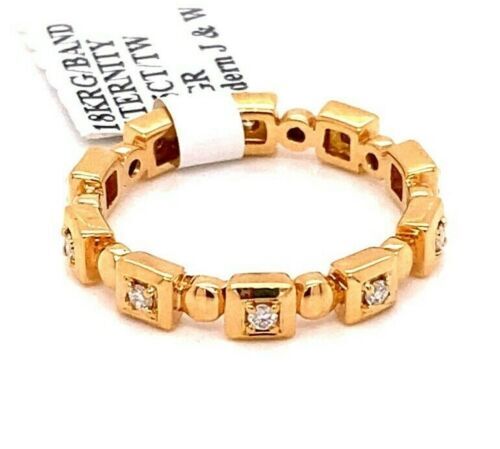 18k Rose Gold 0.35 CT Diamond Eternity Band, 3.9gm, Size 7.25, S100909