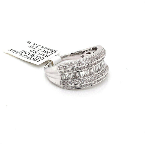 Fancy Ladies 14k White Gold 1.00 CT Diamond Anniversary Band 5.8g Size 7 S102304