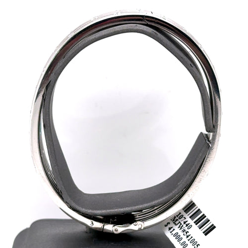 18k White Gold 3.50Ct Diamond Bangle Bracelet, 61.5G, S107440