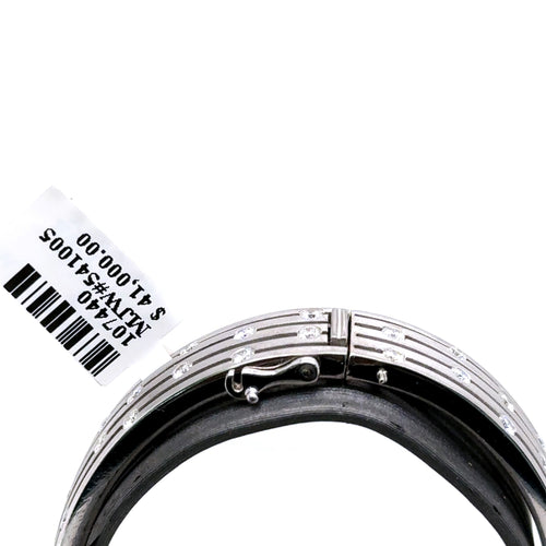 18k White Gold 3.50Ct Diamond Bangle Bracelet, 61.5G, S107440