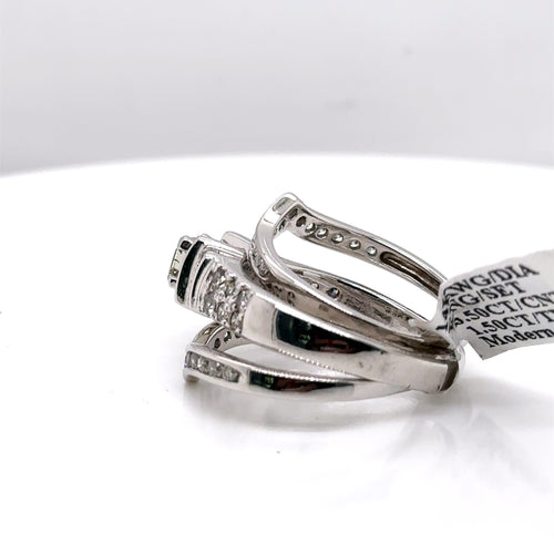 14k White Gold 1.50 CT Diamond Wedding & Engagement Ring Set, 11.2g, S104117