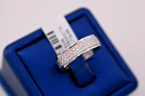 14k White Gold Men's Hammered Design Comfort Fit Band, 7.9gm, 6mm, S105338
