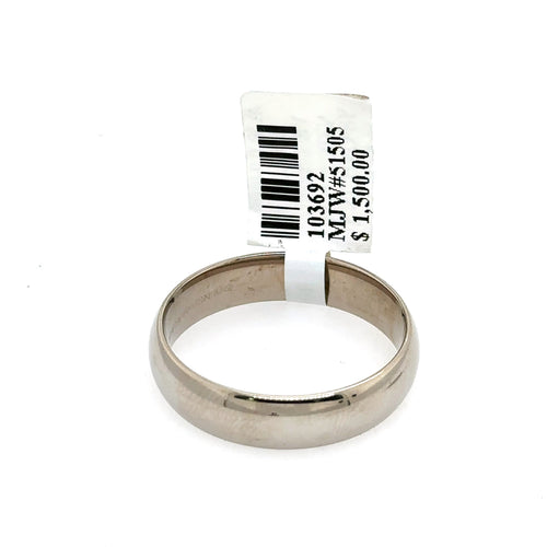 Benchmark 10k White Gold Comfort Fit Band, 7.5gm, Size 13, 6mm, S103692