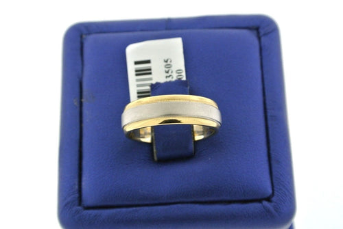 18k Yellow Gold & Platinum Comfort Fit Men's Band, 7.8gm, 6mm, Size 7