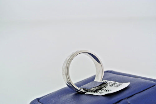 Fancy 14k White Gold Wedding Band, 6.2gm, Size 6, 6mm, S102613