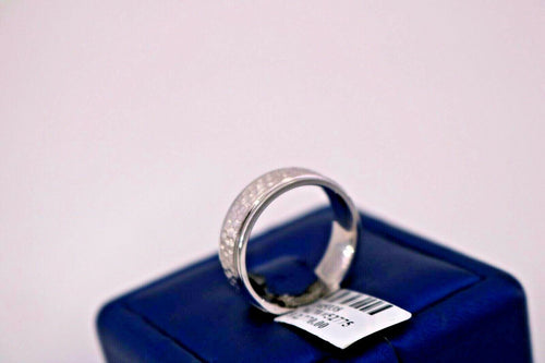 14k White Gold Men's Hammered Design Comfort Fit Band, 7.9gm, 6mm, S105338