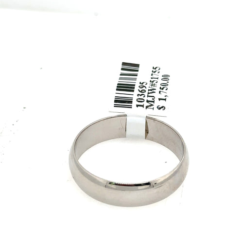 Benchmark 14k White Gold  Band, 5.8gm, Size 12.5, 6mm, S103695