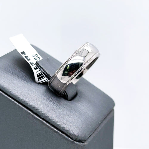 14k White Gold Comfort Fit ladies Wedding Band, 7.1gm, Size 6, S12598