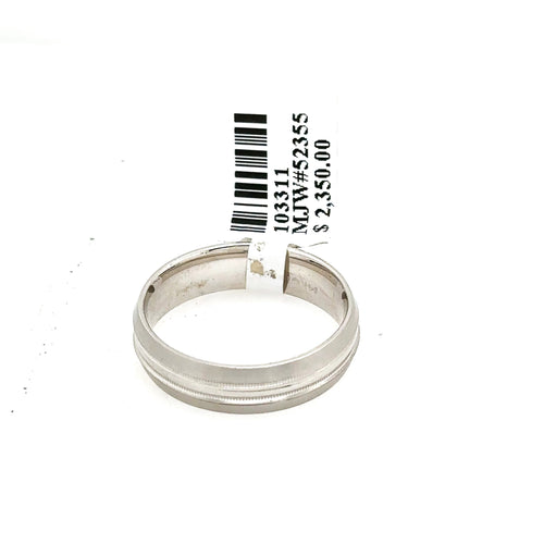 14k White Gold Men's Wedding Band, 6.7gm, Size 10, 6mm, S103311